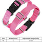 Mikivery Nylon Dog Collar with Quick Release Buckle Soft Adjustable Sturdy for Small Medium Large Dogs Pink,M