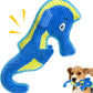 Dog Toy Squeaky Aggressive Durable Dog Toys for Dogs Chew No-Stuffed Dog Toy Interactive Hours of Fun Keep pups Busy -Green Shark,Bubble-Pressed Ultra-Soft Fabric