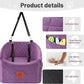 Dog Car Seat for Small Medium Dogs, Memory Foam Pet Booster Seat for Dogs up to 35 lbs, Elevated Dog Carseat, Travel Safety Bed with Washable Removable Cover and Storage Pockets (Purple)