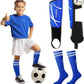 Soccer Shin Guards and Socks Kids Youth Lightweight Soccer Pads Defender with Ankle Protection Ski Shin Guards Football Equipment for Age 4-14 Toddler Boys Girls Teens