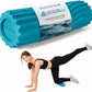 Oceanfoam Tidal Roller - Miami Blue - Muscle Massage Foam Roller for Back Pain & Stretching - Firm and Ergonomic Wide Wave Textured - Yoga, Athletics, & Wellness - Full Size, 20" x 5"