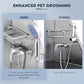 Dog Grooming Tub 62'' Dog Bathtub XL-Style Pet Bathing Tub Stainless Steel Dog Wash Station for Large Dogs Home Commercial with Faucet, Sliding Door