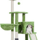 Heybly Cat Tree with Cat Self Groomer Brush, Cat Tower Condo for Indoor Cats with Padded Plush Perch, Cat House with Basket Scratching Board Post, Green HCT005SGR