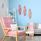 3 Pieces Hibiscus Surfboard Decor for Bedroom Wooden Beach Wall Decor Summer Wood Surfboard Wall Hanging Sign for Tropical Living Room Decoration(Pink)