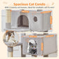 Taoqimiao Cat Tree 71-Inch, Cat Tower for Indoor Cats Large Adult, Multi-Level Large Cat Condo, 8 Sisal Scratching Posts, Metal Frame Cozy Hammock, Scratch Board, 2 Top Perches, Light Gray MS026LW