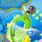 QingSong Kids Snorkel Mask Full Face, Snorkeling Set with Camera Mount, Foldable 180 Degree Panoramic View Snorkeling Gear Anti-Fog Anti-Leak