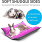 Paw Inspired Snuggle Bunny Bolster Bed for Rabbits, Cats, Dogs and Other Small Pets, Reversible Fleece Flop Bedding with Padded Sides (Gray/Pink)
