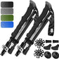 Premium Foldable Hiking Poles by USA Brand - Adjustable, Lightweight Trekking Poles Made of Aircraft Aluminum, Metal Flip Locks & Comfortable Real Cork and EVA Foam Grips