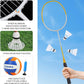 Badminton & Volleyball Combo Set 32 ft with Net, Anti-Sagging Design, 4 Badminton Rackets, 3 Birdies and PU Volleyball for Backyard Lawn Beach