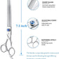 JASON 7.5" 56-Tooth Blending Dogs Grooming Scissors Cats Thinning Shears Pets Blender Thinner Trimming Texturizing Kit with Offset Handle Blue Jewelled Screw (7.5 Inch)