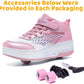 Wooowyet Roller Skate Shoes for Kids Boys Girls Rechargealbe Wheels Sneakers Fashion Roller Wheeled