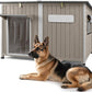 Large Dog House Outdoor XL Wooden Dog House with Weatherproof Asphalt Roof, Chew-Resistant Frame, Removable Floor, for Medium to Large Dogs Indoor Outdoor Use (Grey, 55.1"L x 33.1"W x 34.8"H)