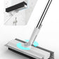 Floor Scrub Brush with Long Handle, 3 in 1 Scrape and Heavy-Duty Stiff Bristle Floor Scrubber Brush with Squeegee and Tweezer for Cleaning Tile Wall Deck Bathroom Patio Garage Kitchen (White)