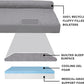 Furhaven Cooling Gel Dog Bed for Large Dogs w/ Removable Bolsters & Washable Cover, For Dogs Up to 95 lbs - Pinsonic Quilted Paw L Shaped Chaise - Titanium, Jumbo/XL