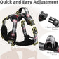 PUPTECK No Pull Dog Harness Small Sized, Adjustable Reflective Dog Harness with Handle Easy Control, Comfortable Soft Padded Pet Vest Harness for Small Dogs, Plaid Black L