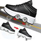 Roller Skate Shoes for Women Four Rounds Children's Roller Skates Shoes That Turn into Rollerskates Sneakers Outdoor Light Shoes with Wheels for Girls/Boys
