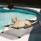 Veehoo Elevated Dog Bed for Outdoor, Cooling Waterproof Raised Dog Cots Beds for Large Dogs, Curved Off Ground Pet Hammock Cot Lifted for Outside, up to 85lbs, White Legs, Black 42"