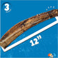 Jack&Pup 12" Rib Bones for Dogs, All Natural Dog Beef Bones, Single Ingredient Bone Marrow, Real Bone for Dogs (3 Pack)