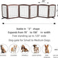 ZJSF Freestanding Dog Fence Indoor, Foldable Dog Gate for Doorways, Stairs or Hallways, Sturdy Wood Extra Wide Pet Gate with Support Feet for The House, Brown, 24 "Height-6 Panels