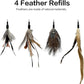 TTcat Cat Feather Wand Toys,Retractable Wand Toy with 4 Feather Refills, Interactive Cat Toy Kitten Toy for Indoor Cats to Play Chase Exercis