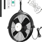 Orison 24.8'' Waterproof Outdoor Ceiling Fan, 6 Speed Ceiling Mounted Plug-In Cord Garage Fan with Remote&APP, 360-degree Manual Vertical Rotation, Hook hanging for Gazebo, Patio, Pergola (Black)