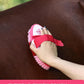 11PCS Horse Grooming Kit Curry Comb Sweat Scraper Horse Bathing Supplies Grooming Tools with Storage Bag Pink Garnet