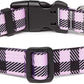 Mercano Adjustable Dog Collar - Special Design Patterns, Soft Nylon Comfortable Durable Pet Collar for Small Medium Large Dogs (S, Purple Plaid)
