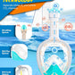 QingSong Full Face Snorkel Mask for Adults, Snorkeling Gear with Camera Mount, 180 Degree Panoramic View Snorkel Set Anti-Fog Anti-Leak