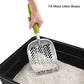 WePet Cat Litter Scoop, Aluminum Alloy Sifter, Kitty Metal Scooper, Deep Shovel with Diagonal Sifting Hole, Long Handle, Kitten Poop Lifter for Litter Box, Large Size, Green Handle
