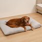 FUNNY FUZZY Washable Dog Bed,Reversible Plush Dog Crate Mat, Soft Fluffy Kennel Pad,Pet Sleeping Mattress for Jumbo,X-Large Sized Dogs Breeds,2XL,48"× 31",Light Grey