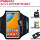 Running Armband with Earphone Bag Cell Phone Armband for iPhone 16/15/14/13/12 Pro, Galaxy S21/S20, Water Resistant Sports Phone Holder & Zipper Slot Car Key Holder for 6.4 inch Phone
