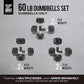 WF Athletic Supply Rubber Encased Hex Dumbbells with Rubber Grip Contoured Handle for Muscle Toning, Strength Building & Full Body Workout