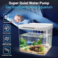 0.8 Gallon Small Fish Tank Kit, Aquarium Starter Kit with Super-Quiet Water Pump, Rain Filtration, Self Cleaning Filtration, LED Light, Easy Changing Water (White)
