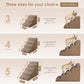 EHEYCIGA Curved Dog Stairs Ramp for Small Dogs 15.7" H, 3-Step Dog Steps for Couch Sofa and Chair, Pet Stairs for Cats, Non-Slip Balanced Pet Steps Indoor, Camel