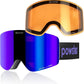 Ski Goggles Snow OTG Snowboard Goggles Magnetic Interchangeable Lens Frameless UV Protection Anti-fog mobile Skating