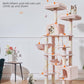 Taoqimiao Cat Tree, 71-Inch Cat Tree Cat Tower for Indoor Cats, Plush Multi-Level Cat Condo with 10 Scratching Posts, 2 Perches,Basket, 2 Caves,Hammock, 2 Pompoms,MS020P Jelly Pink