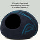 MEOWFIA Cat Cave – Premium Felt Cat Bed for Indoor Cats, Handmade 100% Merino Wool (Large, Black Aqua)