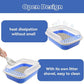 High Sided Cat Litter Box, Anti-Splashing Low Entry Cats Litter Pan with Scoop Collapsible Foldable Shallow Kitten Potty Toilet Waterproof Cat Travel Litterbox Semi-Enclosed Easy Clean(Blue)