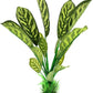 ALEGI Silk Aquarium Plants, 12 Inch Artificial Silk Plants Decorations for Fish Tank,Aquarium Décor Plastic Plants (Green with Stripes, 2 Pack)
