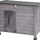 Indoor Outdoor Dog House,Anti-Chewing Iron Frame Dog Kennel,Wood Warm Pets Home,Weatherproof Outside Shelter for Feral Animal 33.5" (L) X 22" (W) X 25.2" (H) Grey