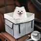 Eunice Small Dog Car Seat, 15.5 in (L) X 14.6 in (W) X 13 in (H) Washable Detachable and Portable Dog Booster Car Seat with Clip-on Safety Leash, Puppy Car Seats Storable Bottom Layer - Up to 25 lbs