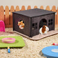 Wooden Guinea Pig House with Windows,Hamster Hideout, Large Size Suitable for Two Guinea Pig Hideout, Ventilated Wood Habitats Decor for Chinchilla, Hamster Mice Gerbils Mouse