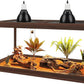 PROLEE Bearded Dragon Tank,34 Gallon Reptile Tank with Meatl Mesh Roof and Front Sliding Door, Anti-Scratch Lizard Tank,Spacious Reptile Enclosure for Snakes,Lguanas, Chameleons(Walnut)