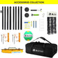 Heavy Duty Volleyball Net Outdoor with Steel Anti-Sag System, Adjustable Aluminum Poles, Professional Volleyball Nets Set for Backyard and Beach, Volleyball and Carrying Bag