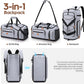 Gym Bag for Men and Women with Shoe & Laptop Compartment, 3-in-1 Sports Travel Duffel Bag Anti-Theft Weekender Carry-On Backpack for Airplane & Workout, Overnight Travel Bag,35L (Light Grey, Medium)