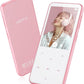 AGPTEK 64GB MP3 Player with Bluetooth, M3 2.4 inch Music Player with Speaker and FM Radio, Touch Buttons, Supports Up to 128GB, Pink