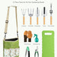 All-in-One Garden Tool Set, 11-Piece Heavy Duty Gardening Tools with Ergonomic Canvas Shoulder Crossbody Bag, Rust-Proof Premium Garden Tool Kit, Gardening Gift for Women Men, Green, GR003