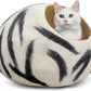 Woolygon Premium Felt Cat Cave Bed - Wool Kitty Beds Handcrafted Kitten Caves Bed for Indoor Cats - Made from 100% Eco-Friendly Merino Wool, Foldable Cat Hidewawy Covered Cat House Pod