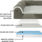Furhaven Cooling Gel Dog Bed for Large/Medium Dogs w/ Removable Bolsters & Washable Cover, For Dogs Up to 55 lbs - Two-Tone Plush Faux Fur & Suede L Shaped Chaise - Dark Sage, Large