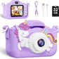 Kids Camera, Toys for Toddlers Age 3-8 Year Old Girl Christmas Birthday Gifts, Children Digital Camera with Cartoon Soft Silicone Cover and 32GB Card (Violet)